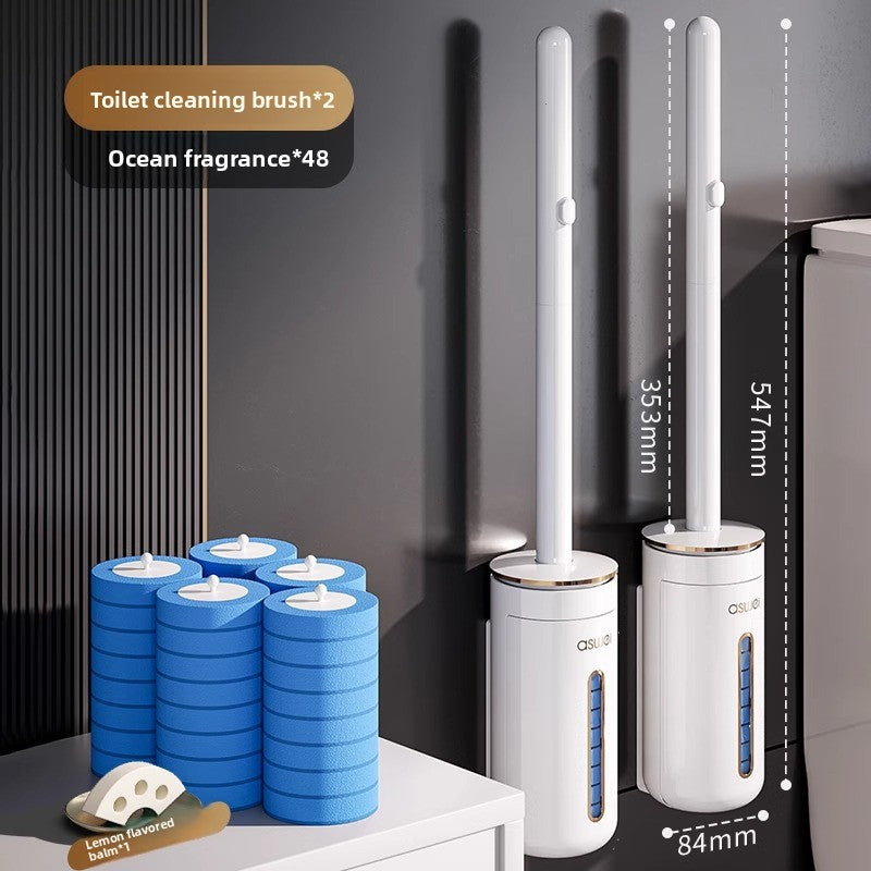 Disposable Wall-mounted Toilet Brush with Replaceable Heads