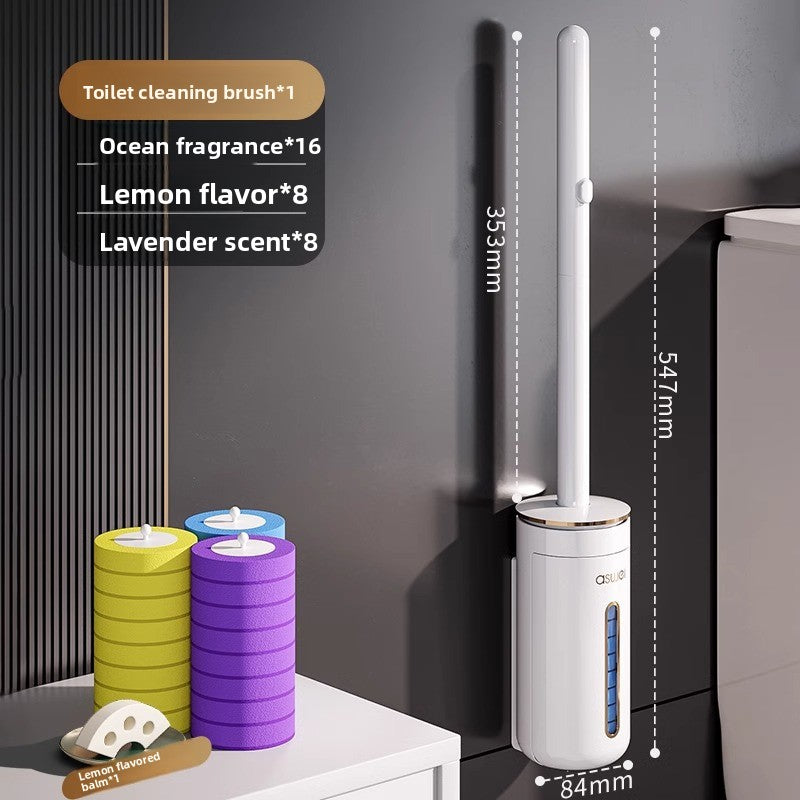 Disposable Wall-mounted Toilet Brush with Replaceable Heads