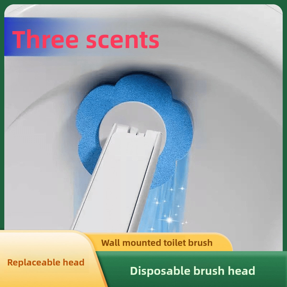 Dissolvable Disposable Toilet Brush with Replacement Heads