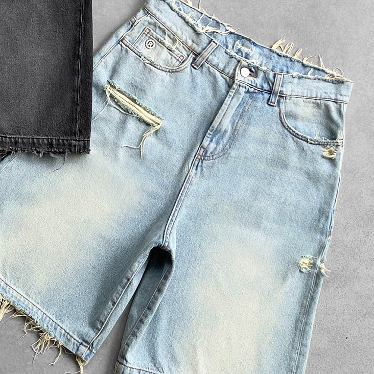 Distressed Denim Jeans Straight Leg Casual Pants