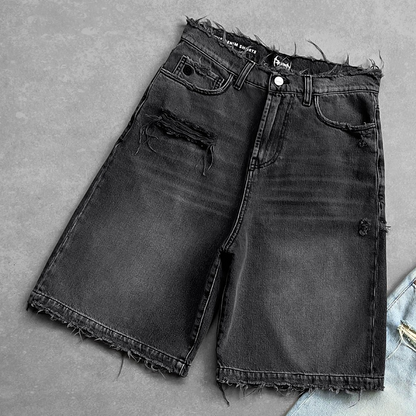Distressed Denim Jeans Straight Leg Casual Pants