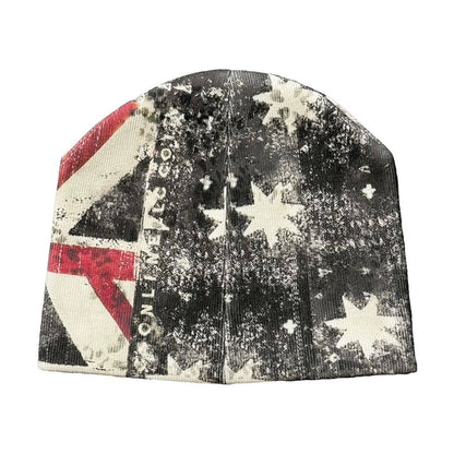 Distressed knit beanie