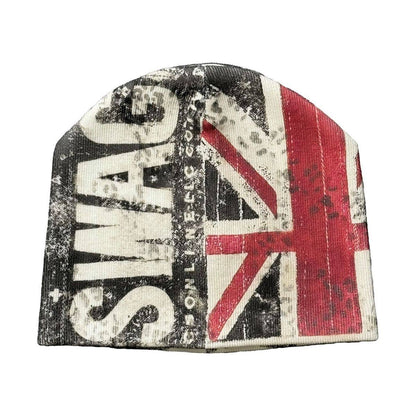 Distressed knit beanie