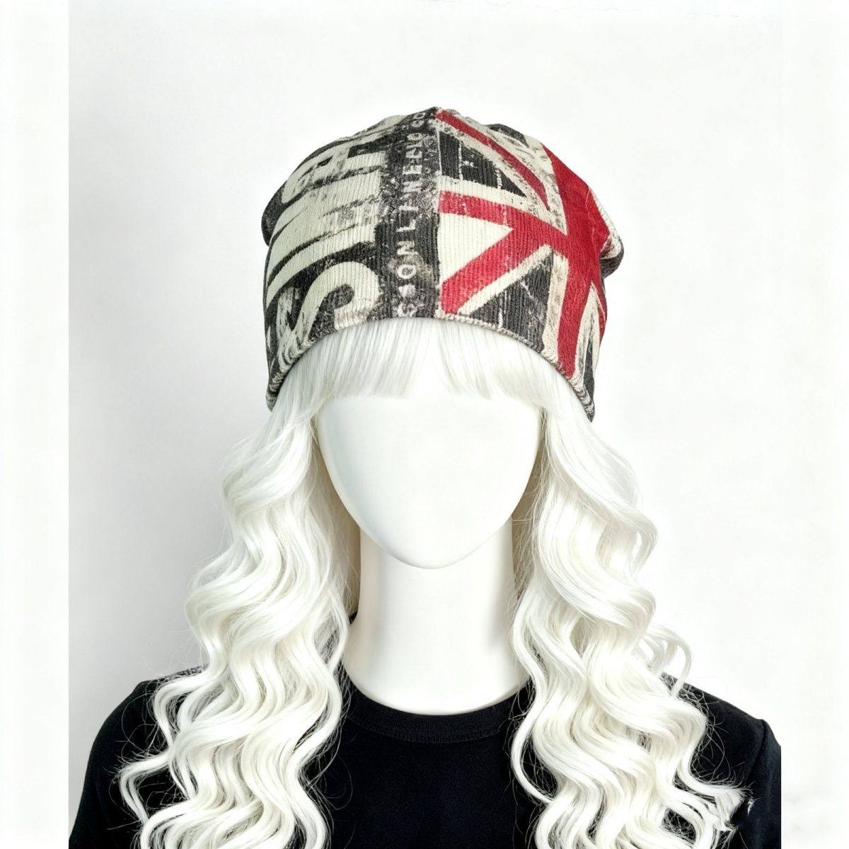 Distressed knit beanie
