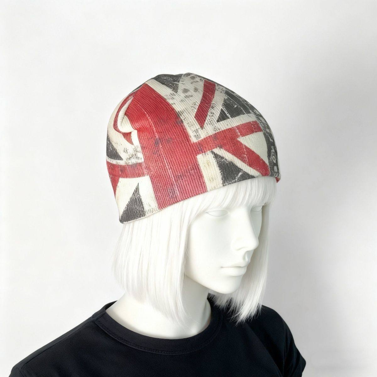 Distressed knit beanie