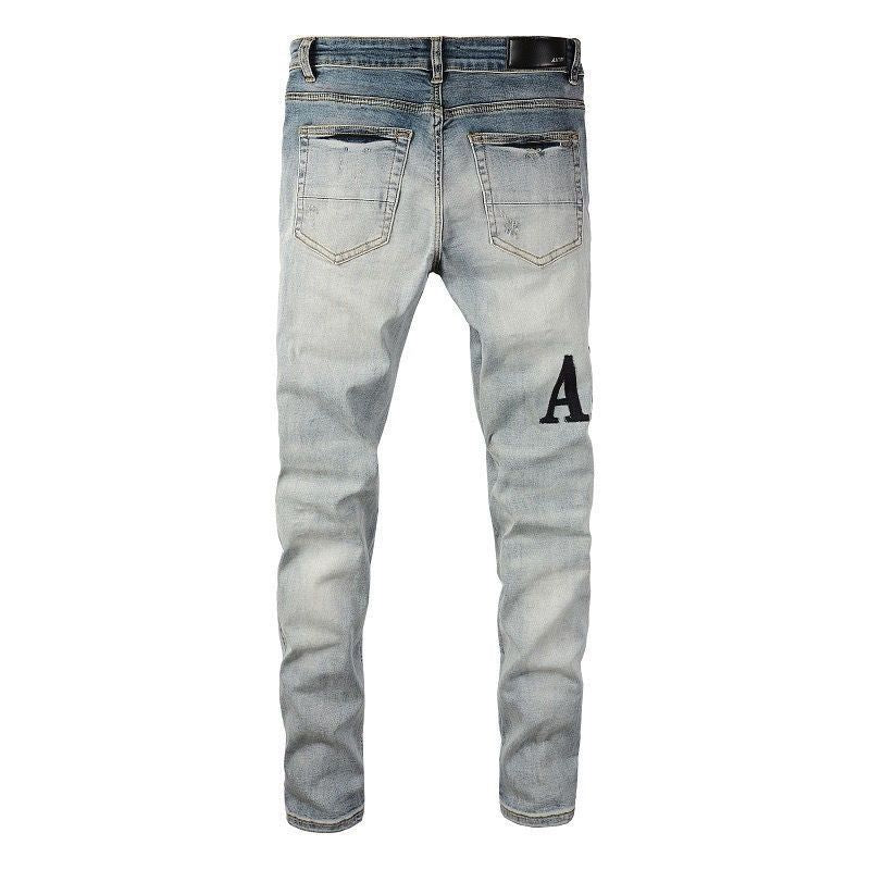 Distressed Patch Jeans