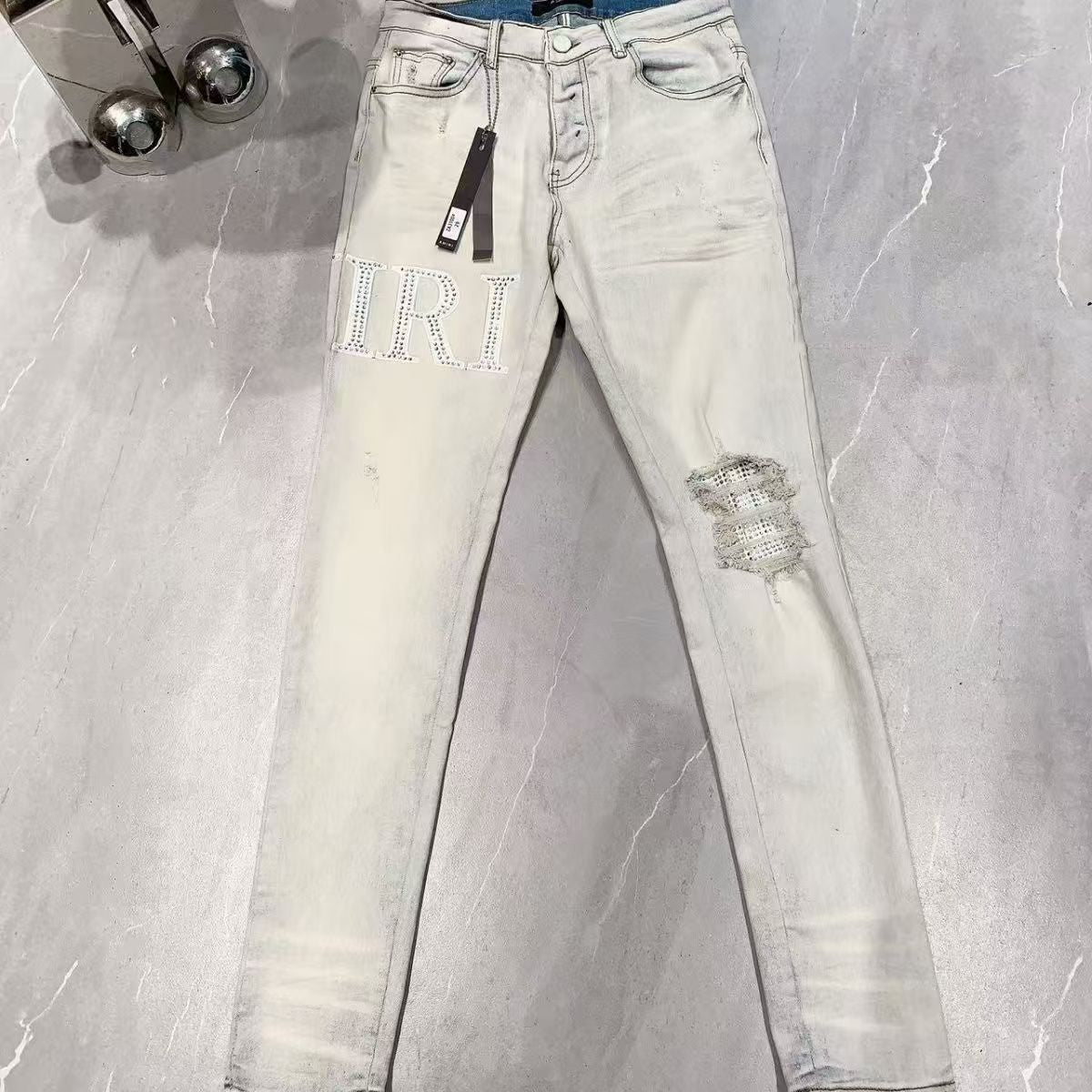 Distressed Patch Jeans