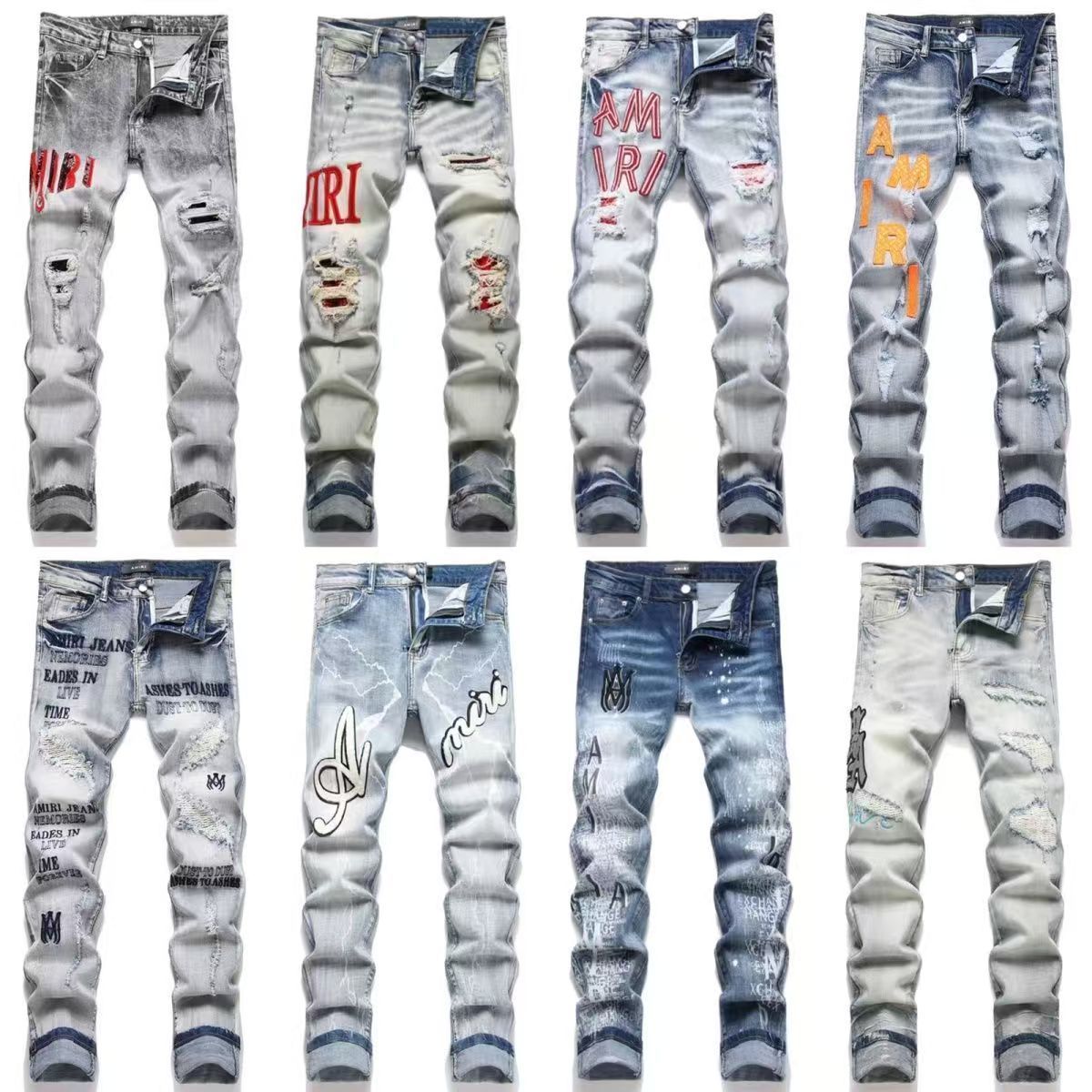 Distressed Patch Jeans