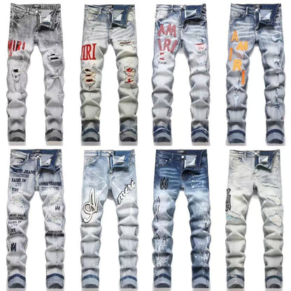 Distressed Patch Jeans