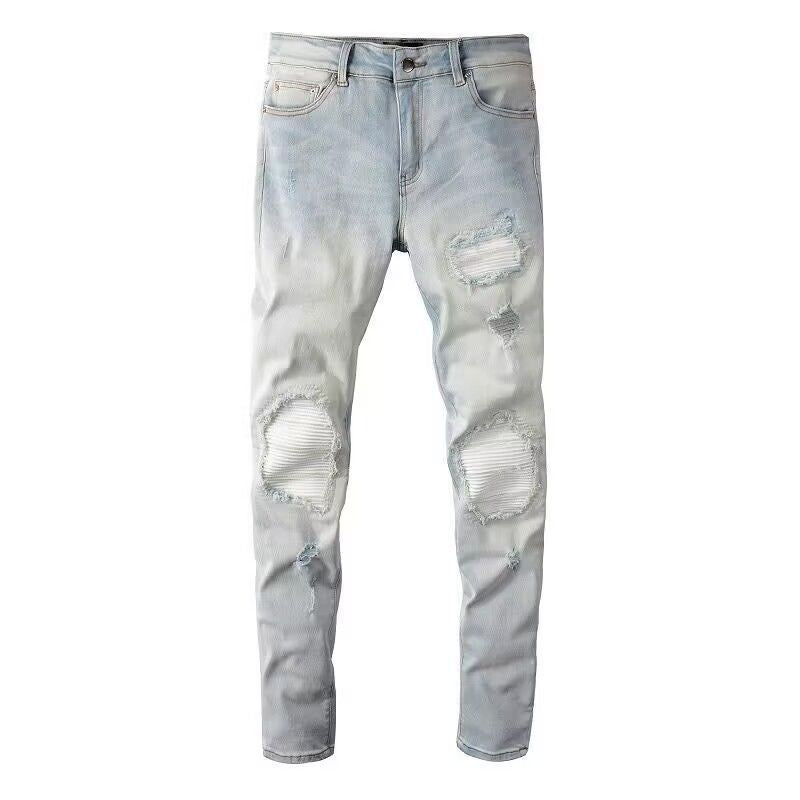 Distressed Patch Jeans