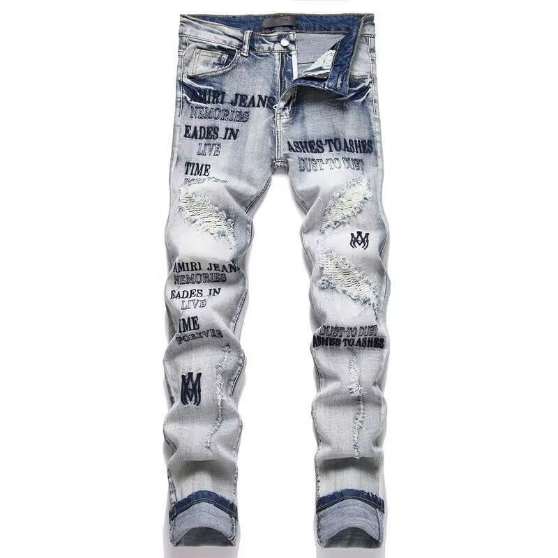 Distressed Patch Jeans