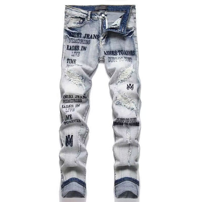 Distressed Patch Jeans