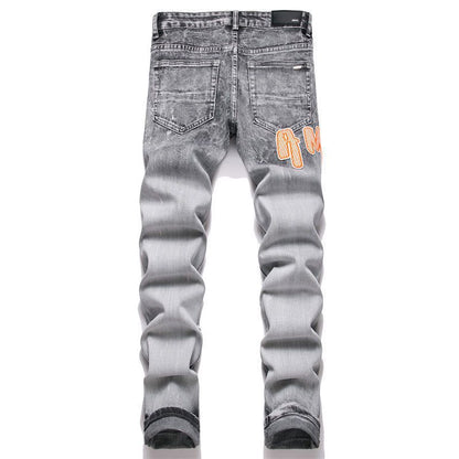 Distressed Patch Jeans