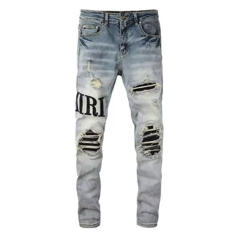 Distressed Patch Jeans