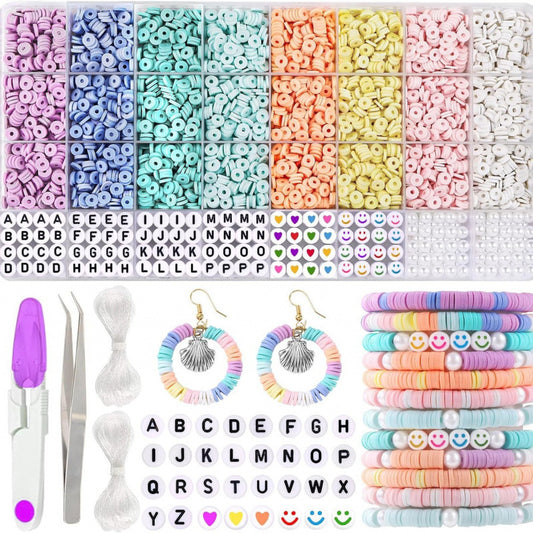 DIY 32-Grid 4000-Piece Soft Clay Beads Craft Kit