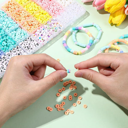 DIY 32-Grid 4000-Piece Soft Clay Beads Craft Kit