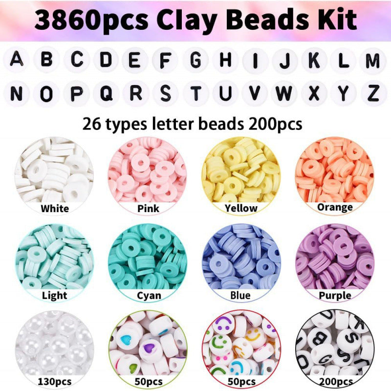 DIY 32-Grid 4000-Piece Soft Clay Beads Craft Kit