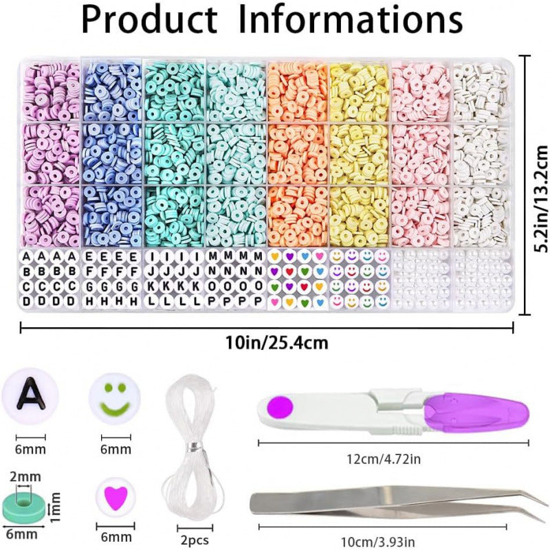 DIY 32-Grid 4000-Piece Soft Clay Beads Craft Kit