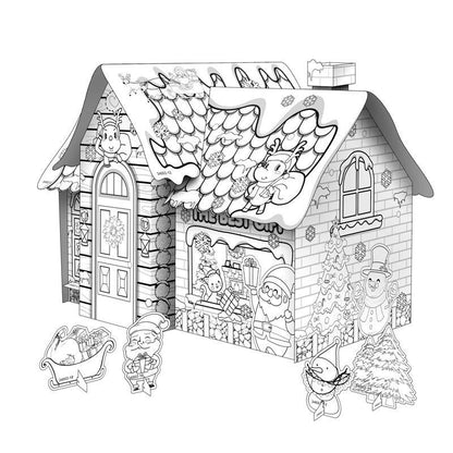 DIY 3D Paper Puzzle House for Children