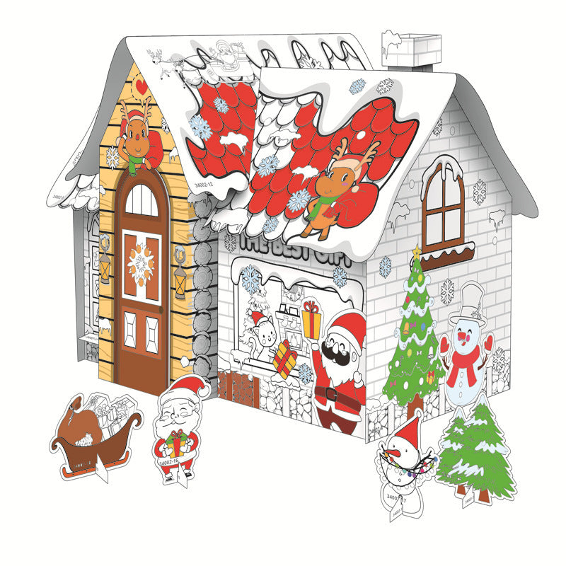 DIY 3D Paper Puzzle House for Children