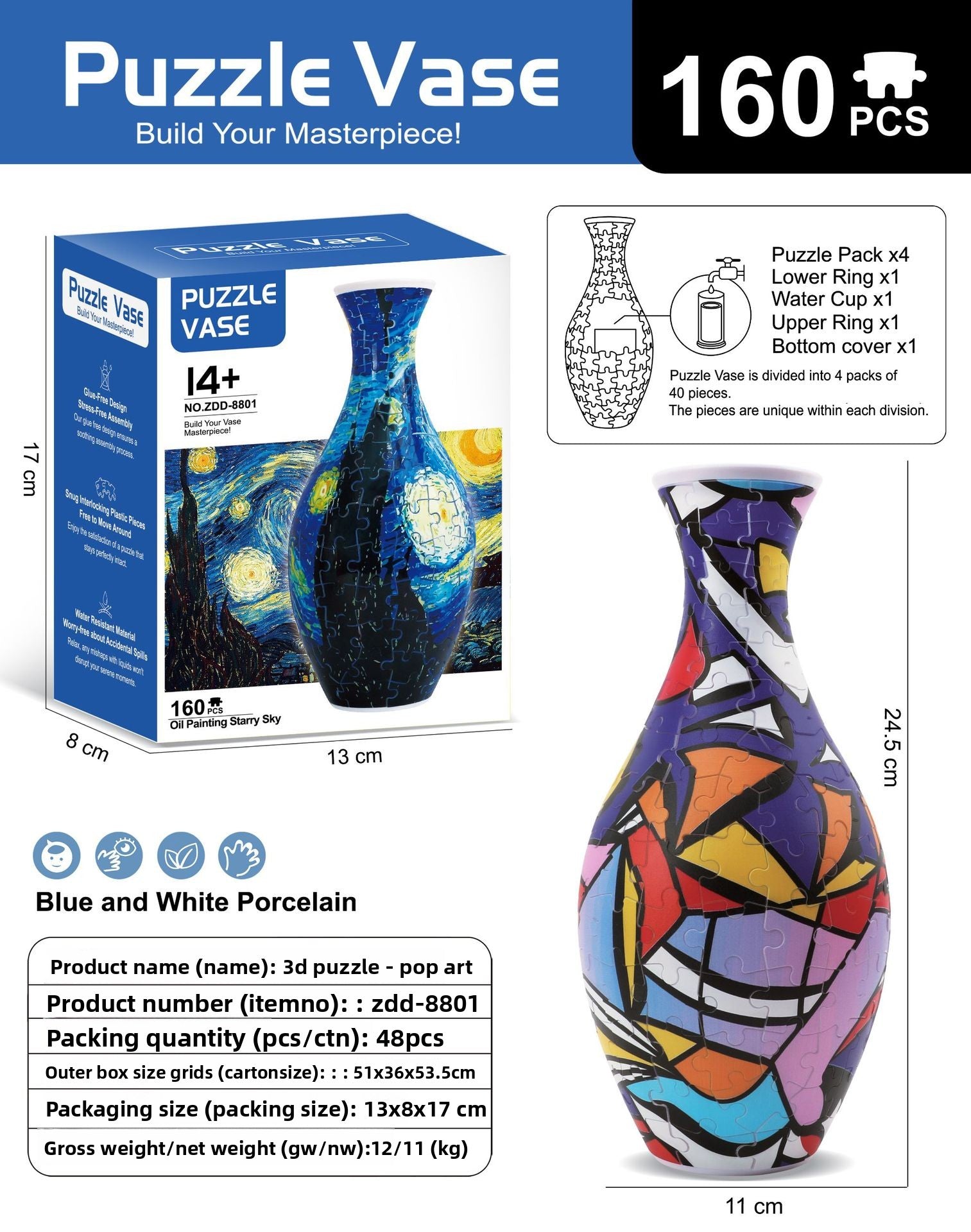 DIY 3D Puzzle Vase Ornament