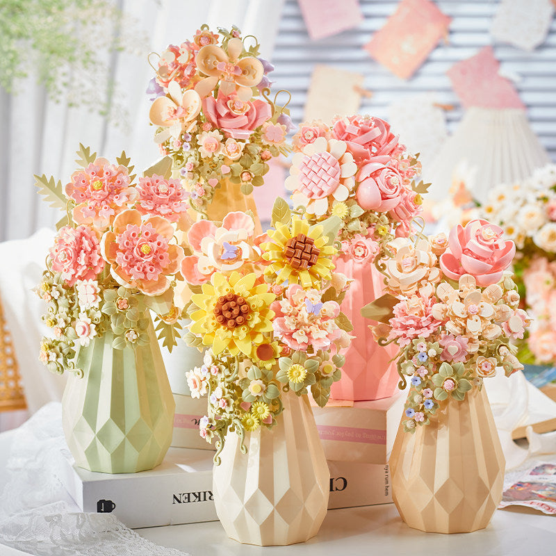 DIY Building Block Flower Bouquet