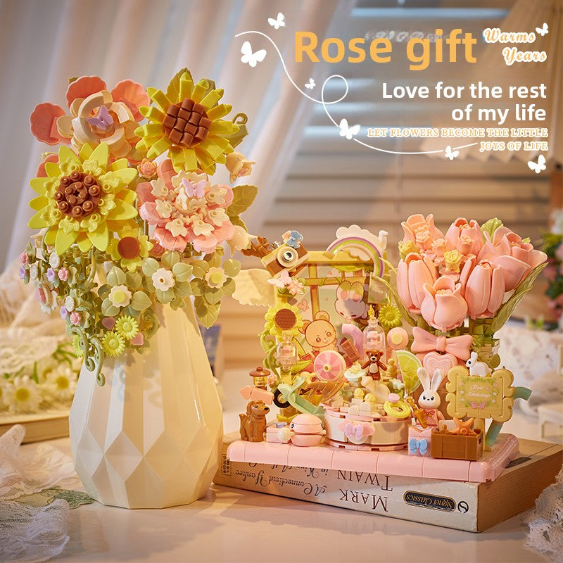 DIY Building Block Flower Bouquet