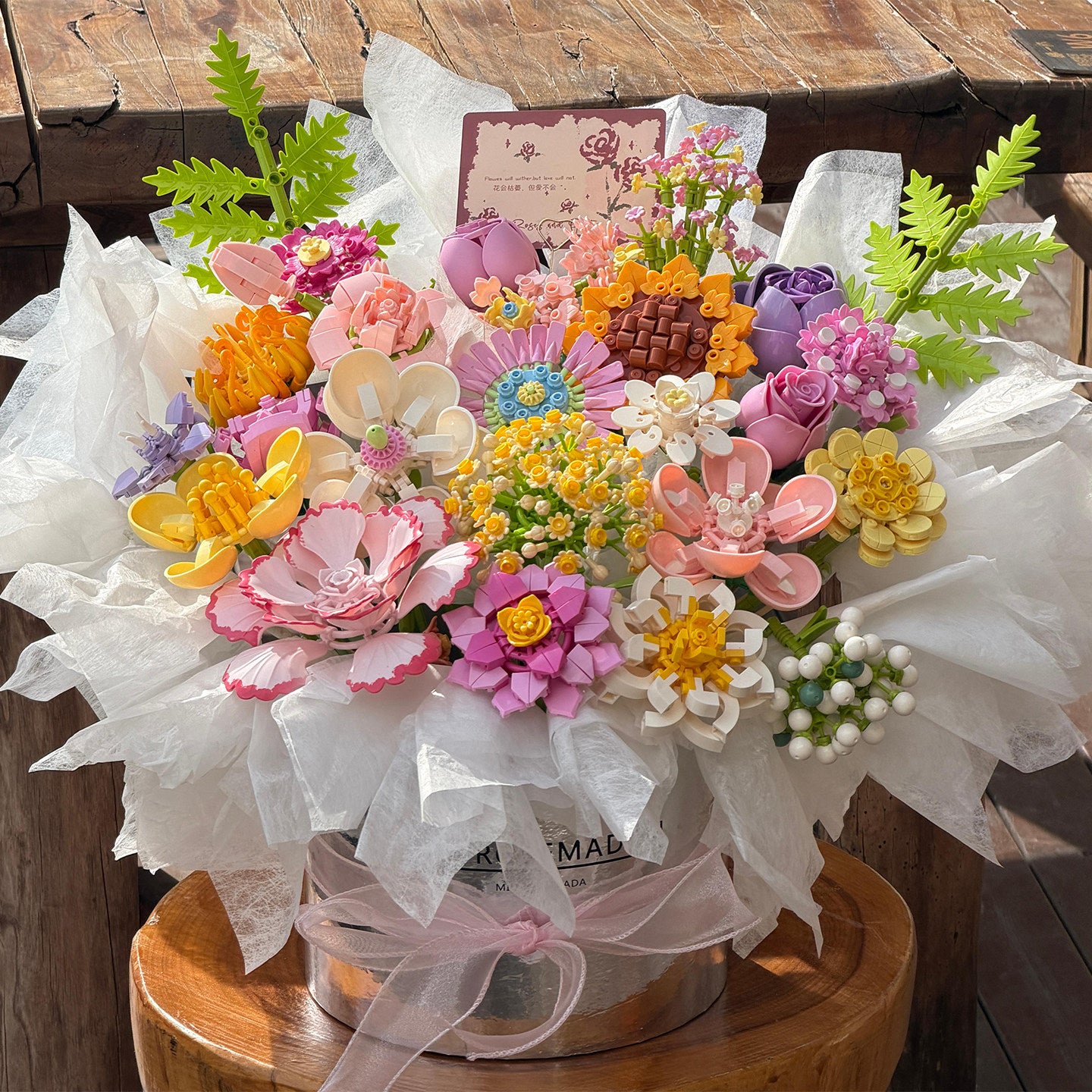 DIY Building Block Flower Bouquet Kit