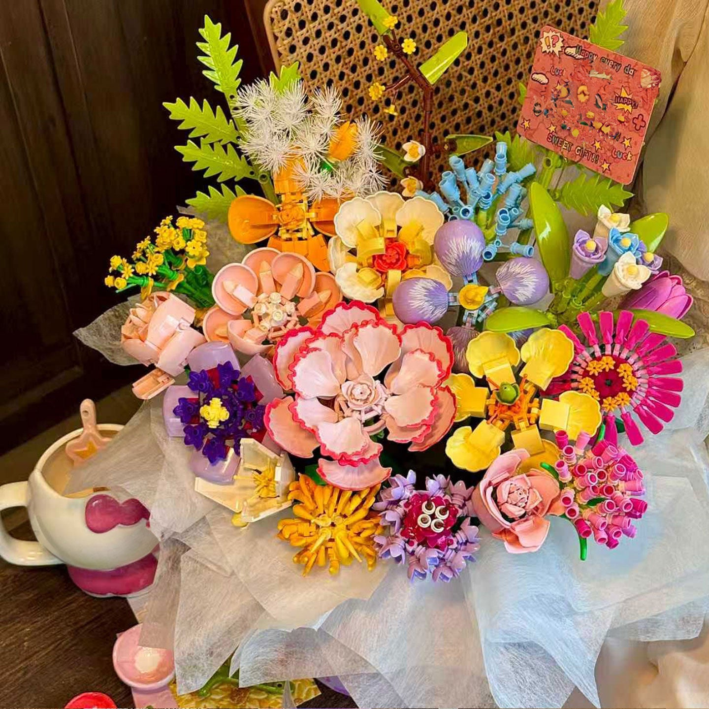DIY Building Block Flower Bouquet Kit