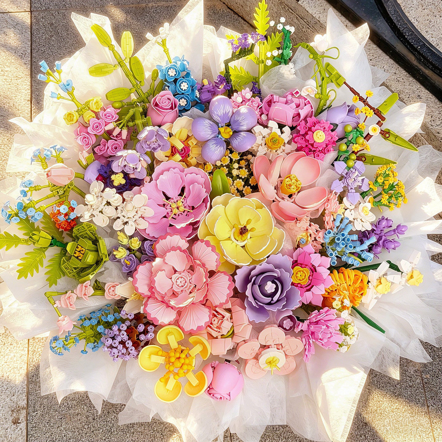 DIY Building Block Flower Bouquet Kit