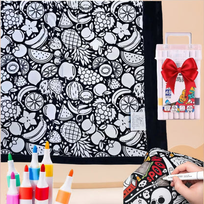 DIY Coloring Blanket with Markers