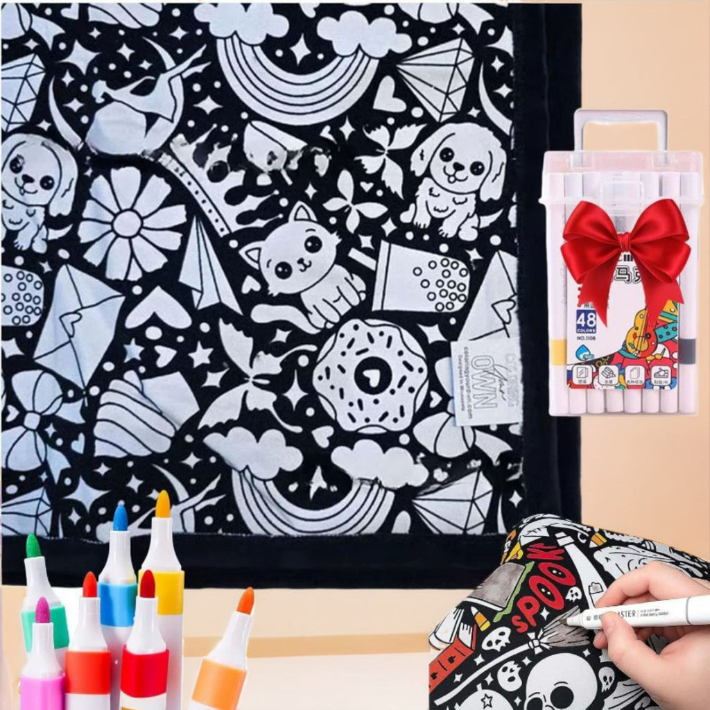 DIY Coloring Blanket with Markers