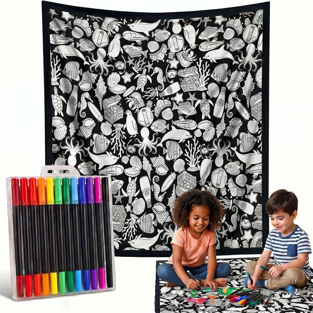 DIY Coloring Flannel Blanket