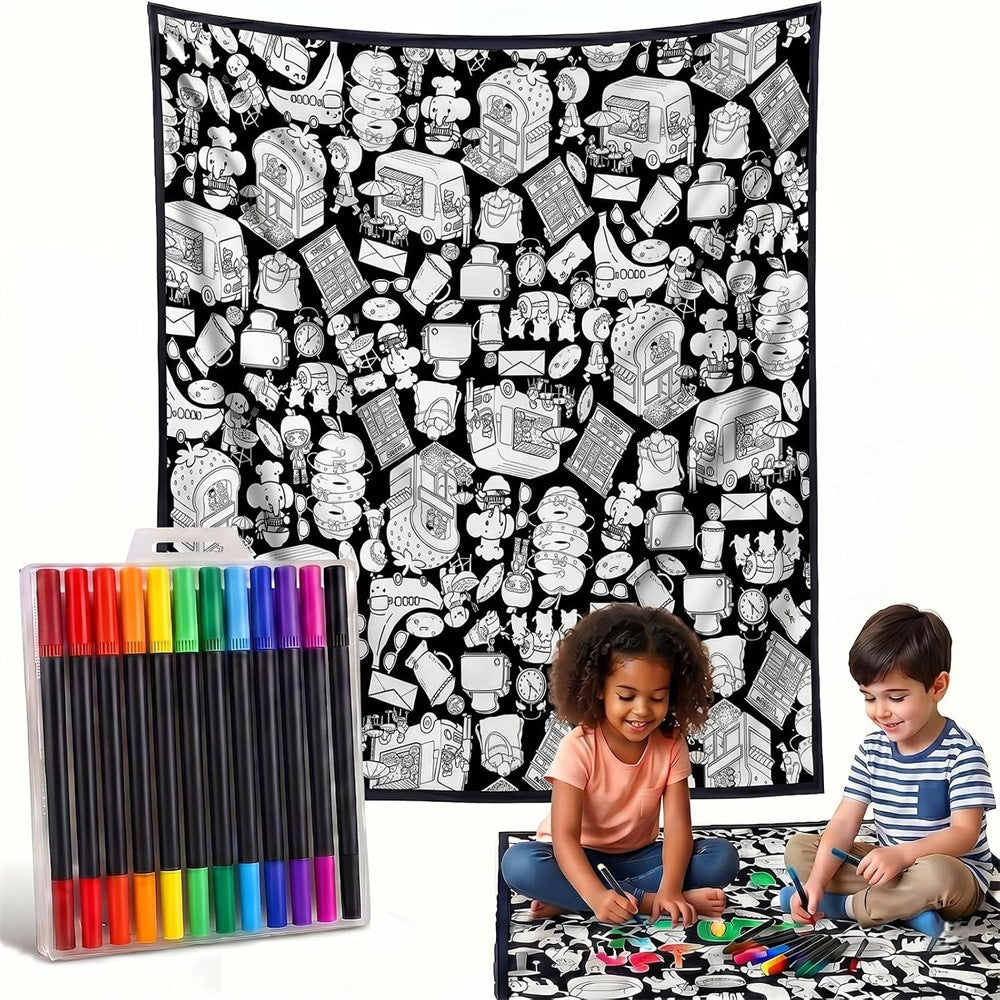 DIY Coloring Flannel Blanket