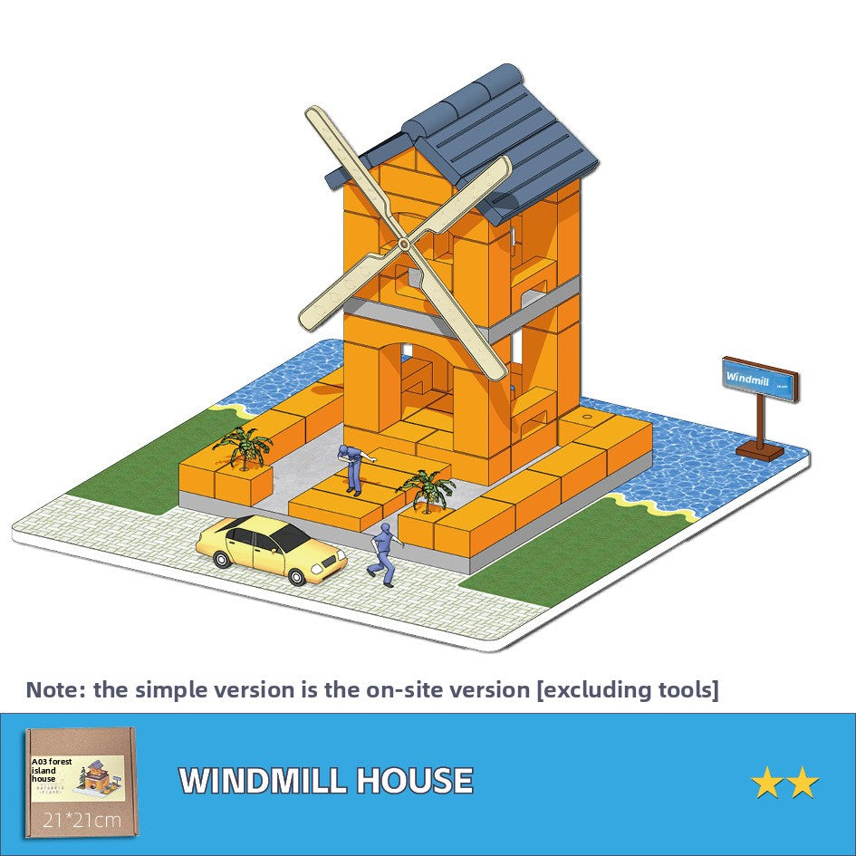 DIY Construction Master Handmade Real Brick Cement House Building Toy