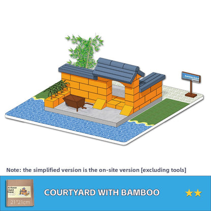 DIY Construction Master Handmade Real Brick Cement House Building Toy