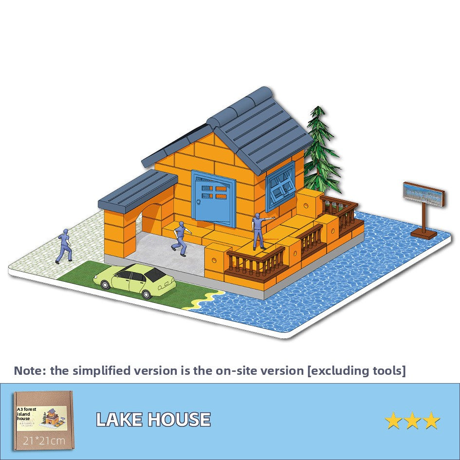 DIY Construction Master Handmade Real Brick Cement House Building Toy