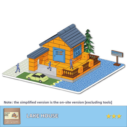 DIY Construction Master Handmade Real Brick Cement House Building Toy