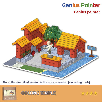 DIY Construction Master Handmade Real Brick Cement House Building Toy