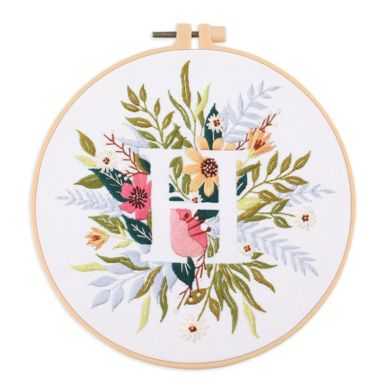 DIY Embroidery Kit with Alphabet Design