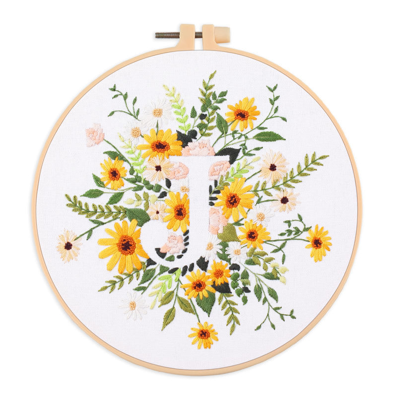 DIY Embroidery Kit with Alphabet Design