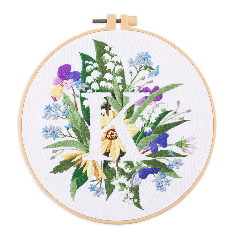 DIY Embroidery Kit with Alphabet Design