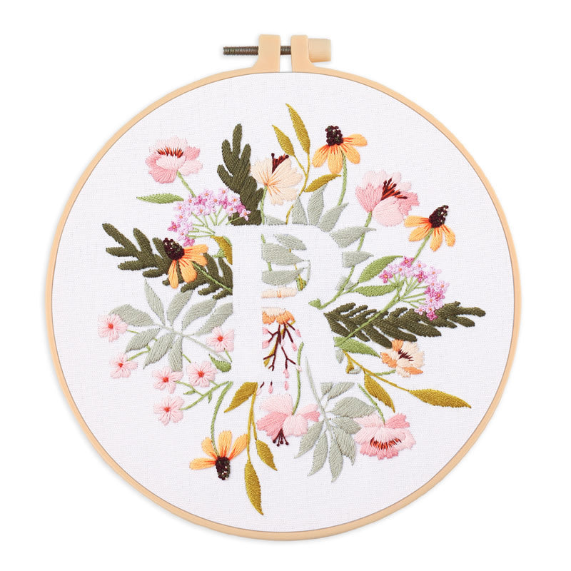 DIY Embroidery Kit with Alphabet Design