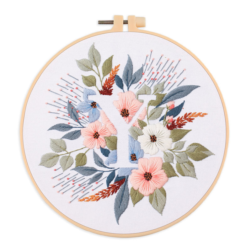 DIY Embroidery Kit with Alphabet Design