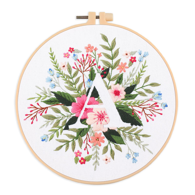 DIY Embroidery Kit with Alphabet Design