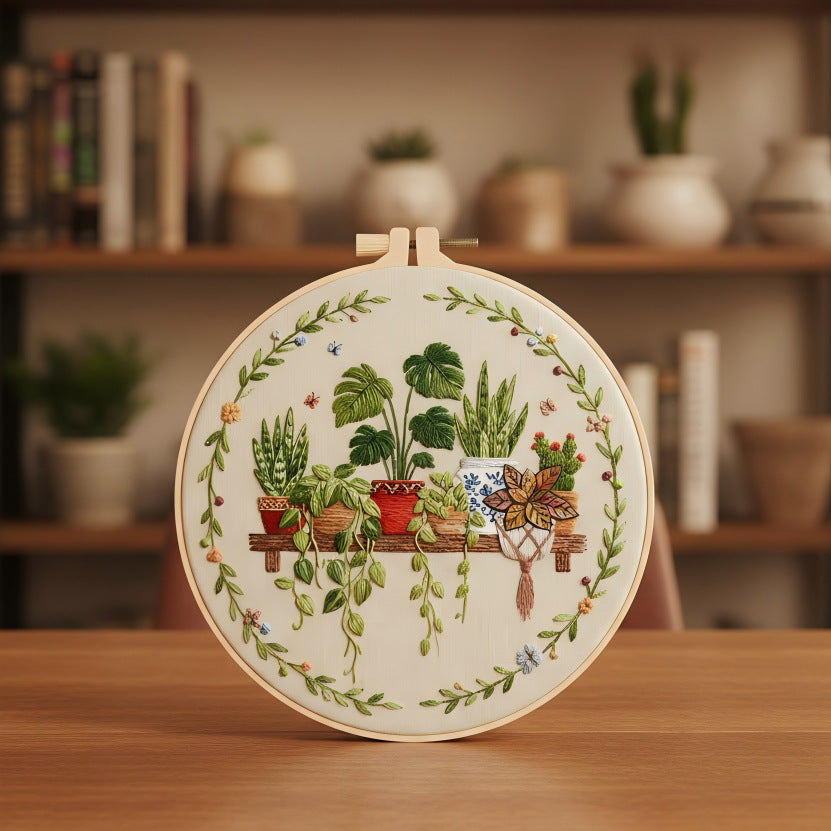 DIY Embroidery Kit with Hoop and Cloth