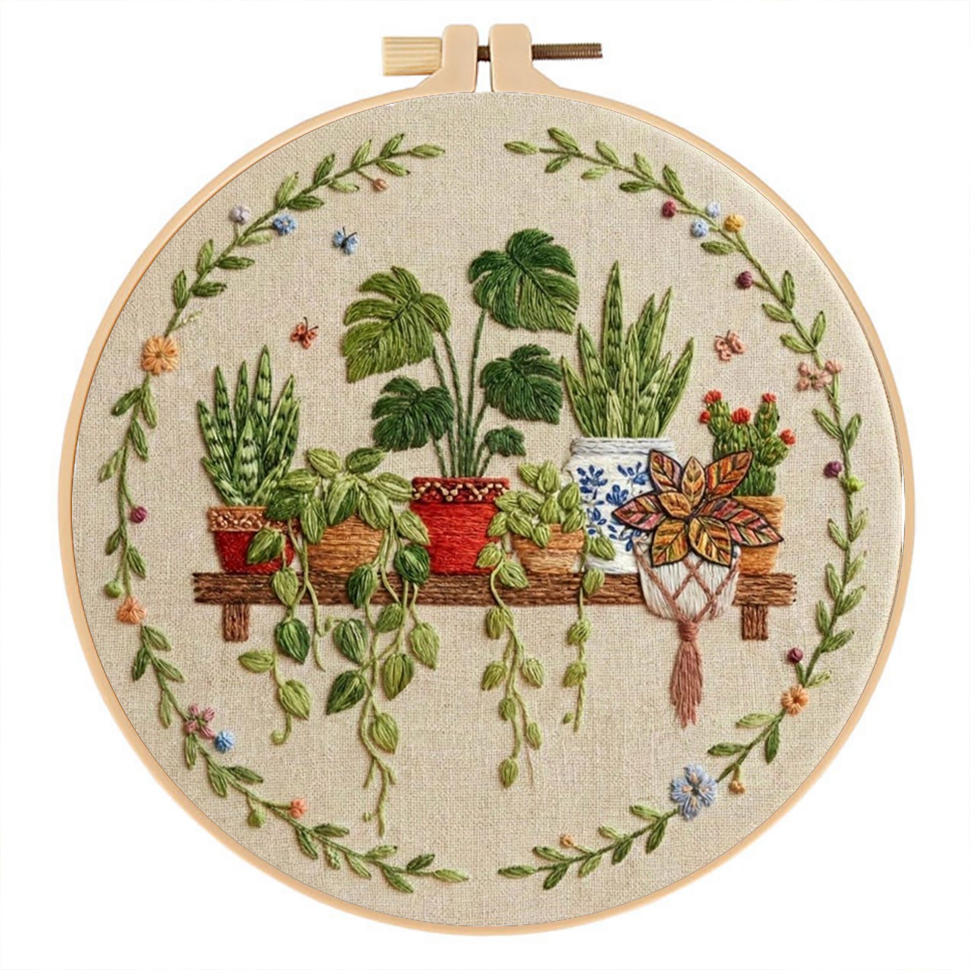 DIY Embroidery Kit with Hoop and Cloth