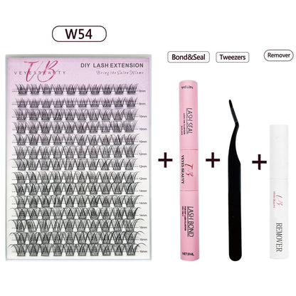 DIY False Eyelashes D Curl Soft Mixed Length Clusters
