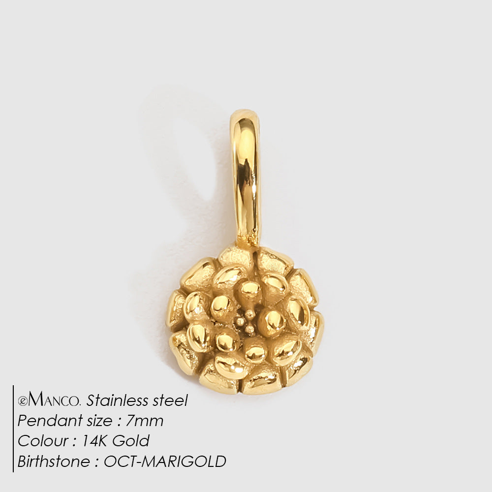 DIY Floral Birth Month Necklace Pendant