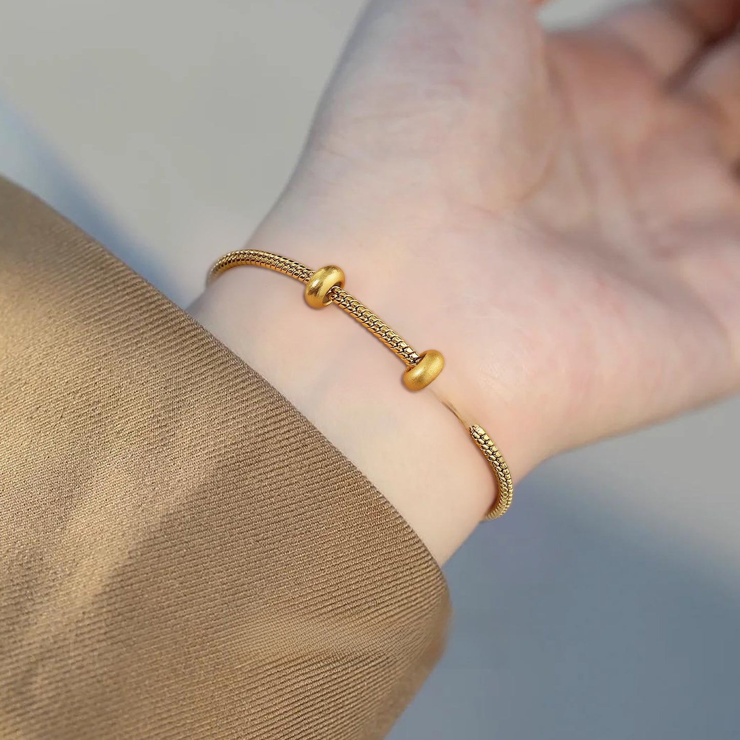 DIY Geometric Bead Bracelet with Transfer Beads